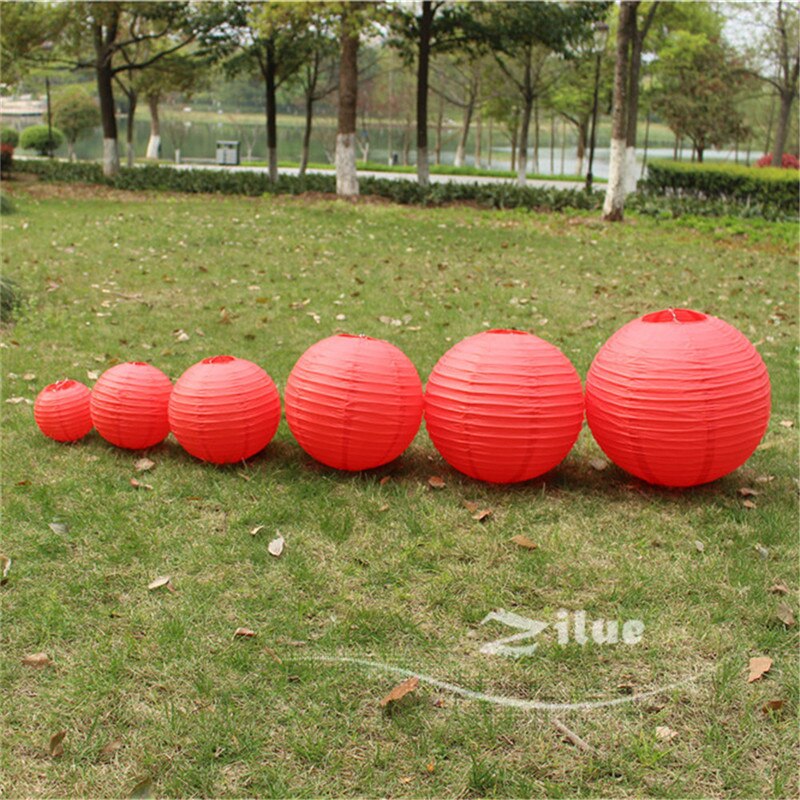 7pcs/set Chinese Red paper lanterns Mixed Sizes (10cm-40cm) Round paper lantern festival Chinese Year home decor