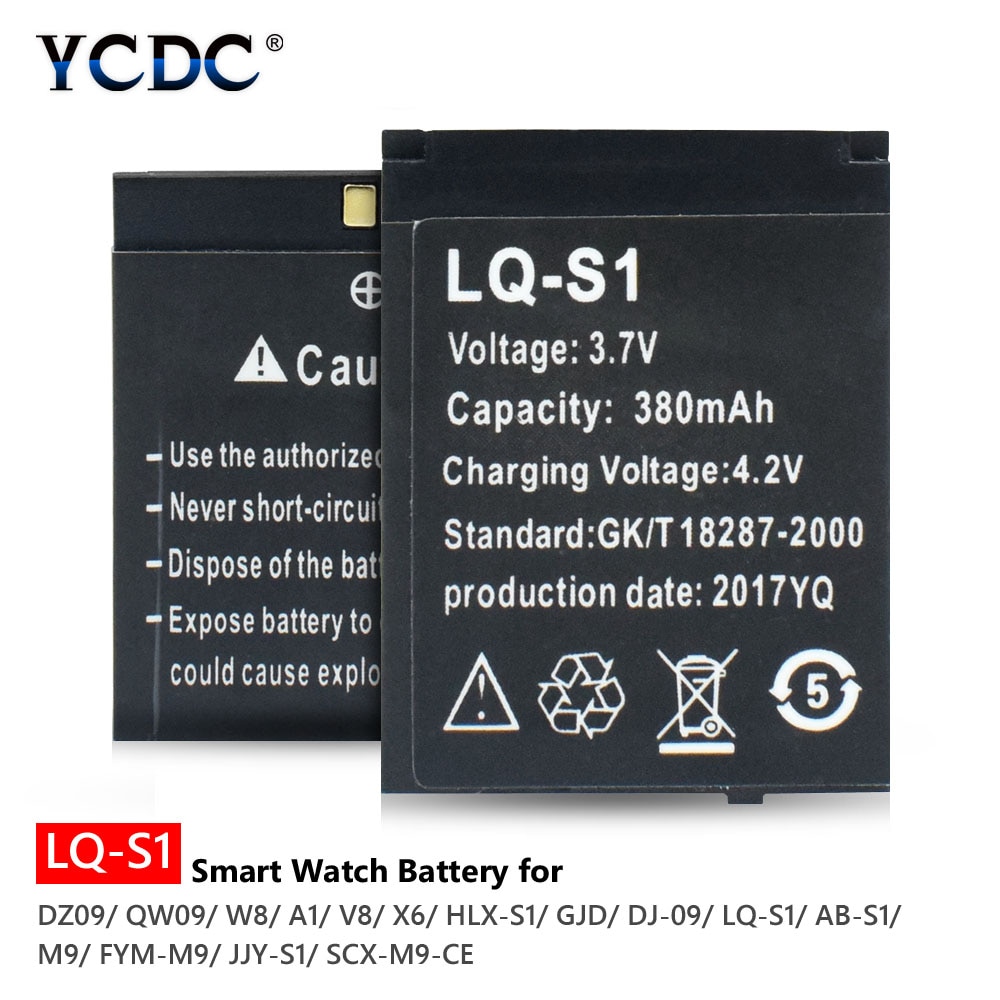 Li-Ion Polymeer Batterij Voor Slimme Horloge LQ-S1 AB-S1 M9 FYM-M9 JJY-S DZ09 QW09 W8 A1 V8 X6 HLX-S1 Gjd DJ-0913.7V