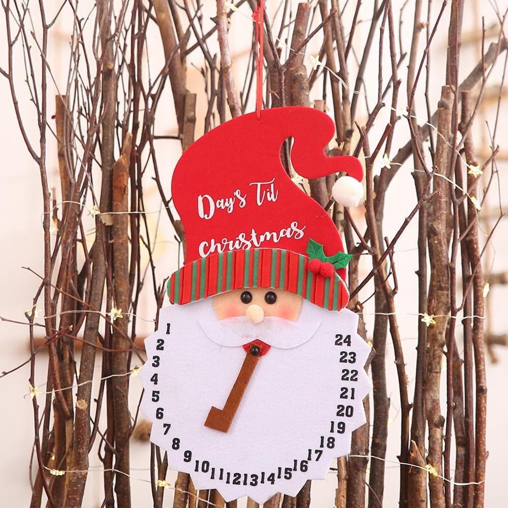 1PC Christmas Santa Snowman Shape Clock Wall Pendant Clock Home Decorations 18 Modern Number Rustic Wooden Wall Clock