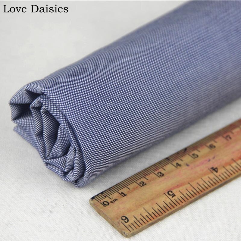 Solido BLU 100% Cotone Chambray Tessuto Lucido bene per il FAI DA TE di Autunno di proprietà di Abbigliamento di Moda Vestito Degli Uomini Della Camicia di Lavoro Manuale Del Tessuto Tessile