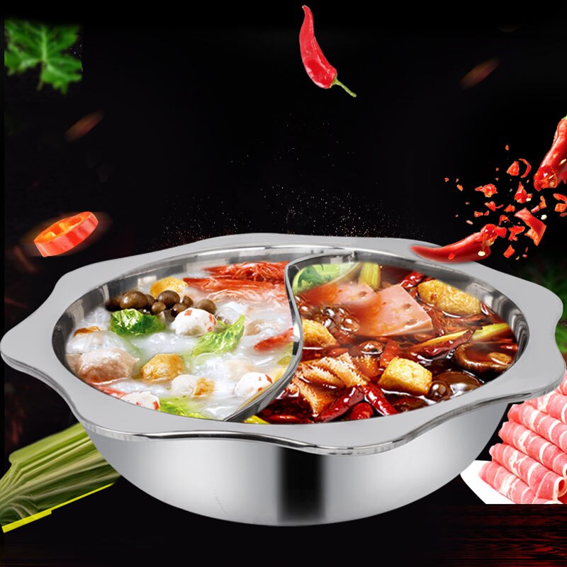 Pot Chinese Delicious Food Hotpot Basin Double Taste Cooker Induction Gas Stove Kitchen Cookware Soup Pot