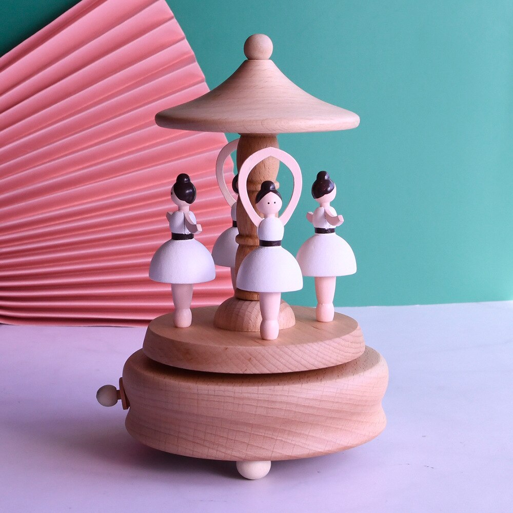 Moving Muziekdoos Creatieve Houten Ballet Music Box Voor Kinderen Om Een Student Dag: Default Title