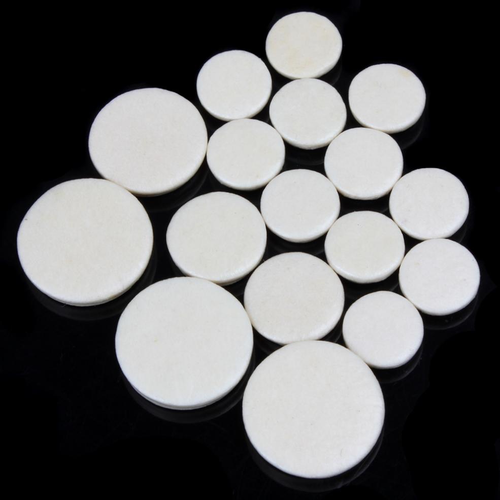 17 Stks/set Slade Klarinet Vervanging Pads 17.3Mm 15.1Mm 12Mm 10Mm Wit Houtblazers Deel &amp; Accessoires