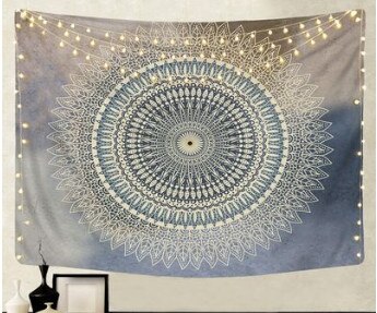 Mandala kuvakudos seinälle ripustettu sisustus seinäkangas kuvakudokset psykedeeliset hippi yökuu kuvakudokset seinä ranta matto: B