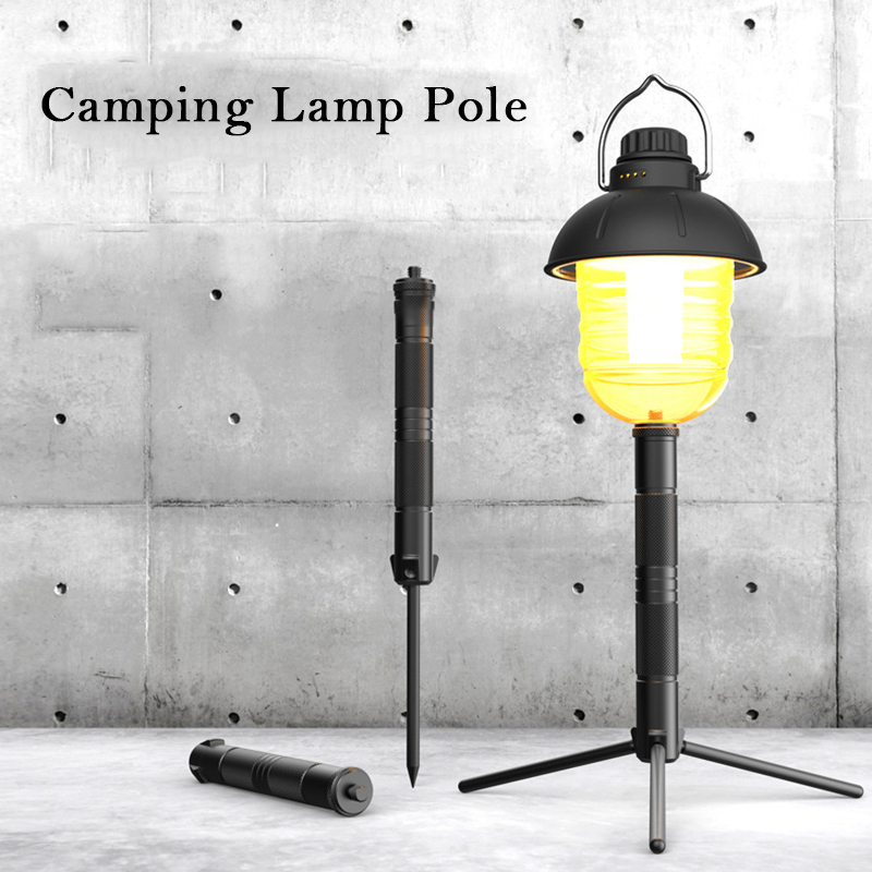 draussen Aluminium Laterne Ständer Camping Lampe Mast faltbare Licht halterung Lampe Halterung Kamera Telefon Stativ Ständer für Picknick