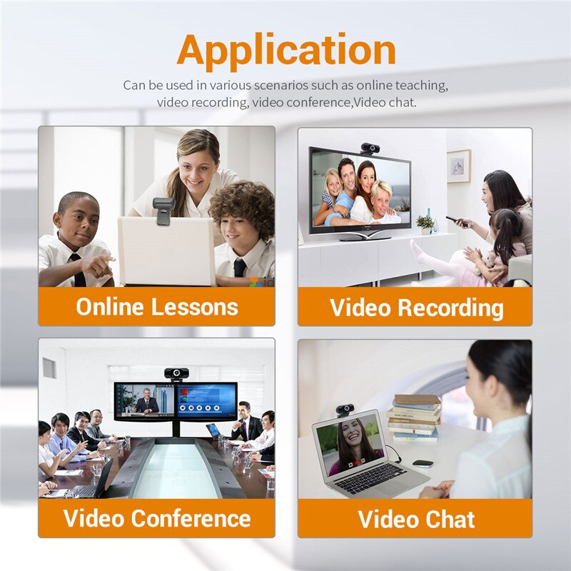 Usb Webcam 1080P Video Call Examen Onderwijs Computer Camera Desktop Clip-On Laptop Camera Met Microfoon