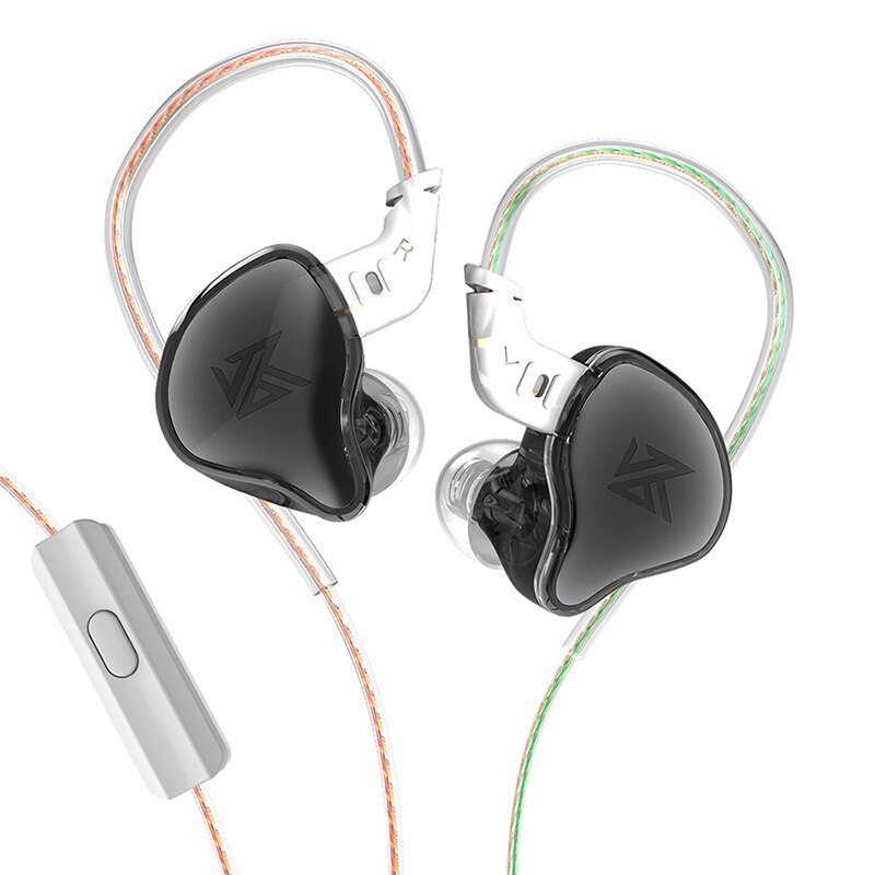 KZ EDC EDCX Wired Headset Hanging In Ear Earbuds Headphones With Microphone Game Sport Monitor Noice Cancelling Earphones: black
