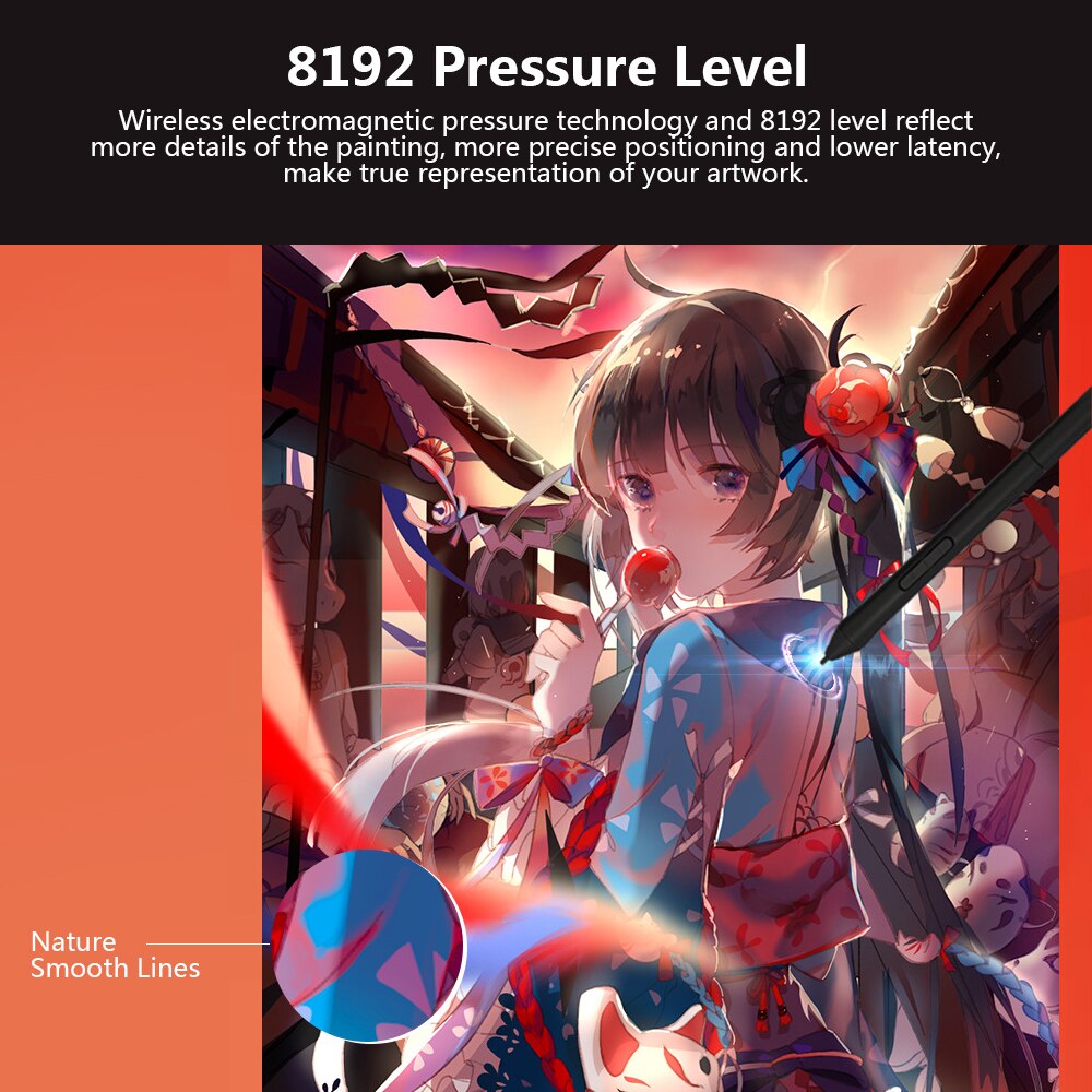 10moons Graphic Drawing Tablet 10x6 Inch 8192 Levels Digital Tablet No need charge Pen With Cover Holder Writing Tablets