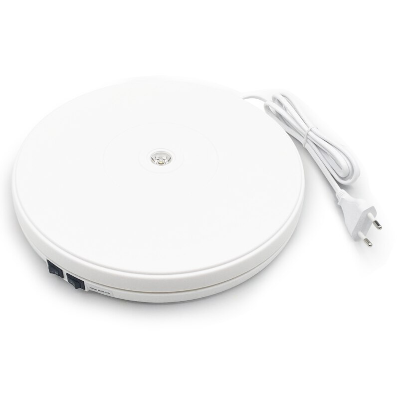 20cm 360 Degree Electric Rotating Turntable Display Stand for Photography Max Load 1.5kg video shooting props Turntable Battery: 20CM White 220V EU