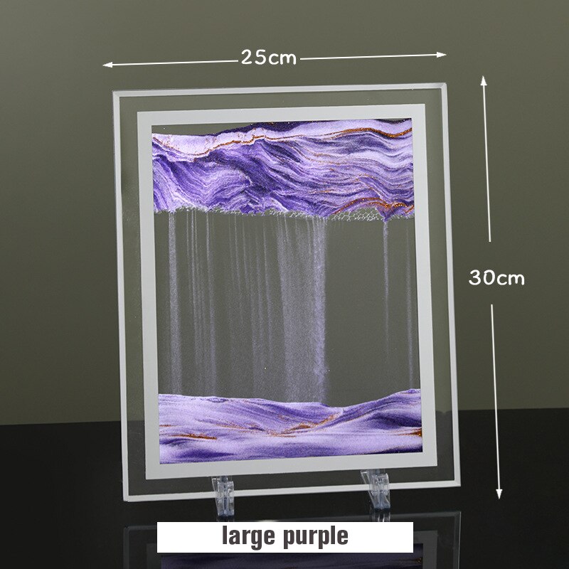 Sablier rotatif 3D avec paysage de sable profond, peinture de sable mouvant, décoration de bureau pour la maison,