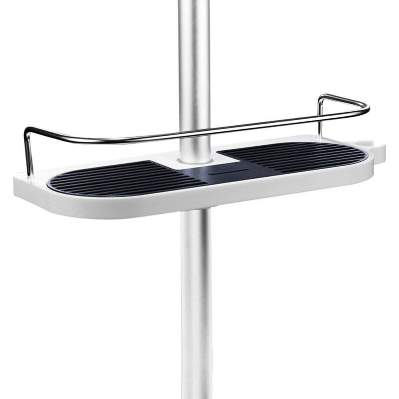 Doucheplank telescopisch verstelbaar badkamer organizer plank voor douchestang voor zeep shampoo lotion 18-25mm: Default Title
