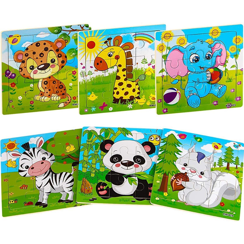 Rompecabezas de madera para niños de 2, 3, 4 y 5 años, juguetes para niños, juego de juguetes educativos para preescolar, rompecabezas de animales para niños y niñas, 9/16: Naranja