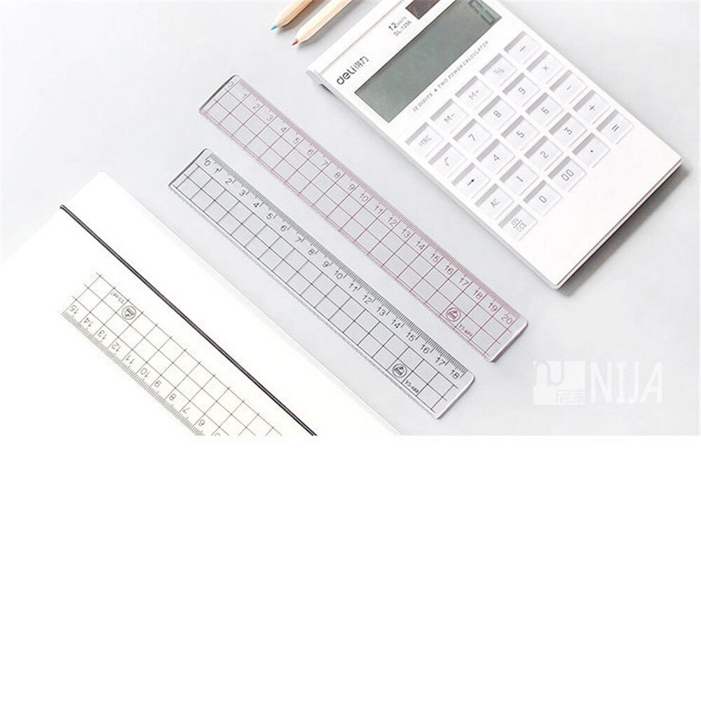 1 Pcs 15cm 18cm 20cm Transparent Simple Ruler Acrylic Rulers Learning Stationery Drawing Supplies