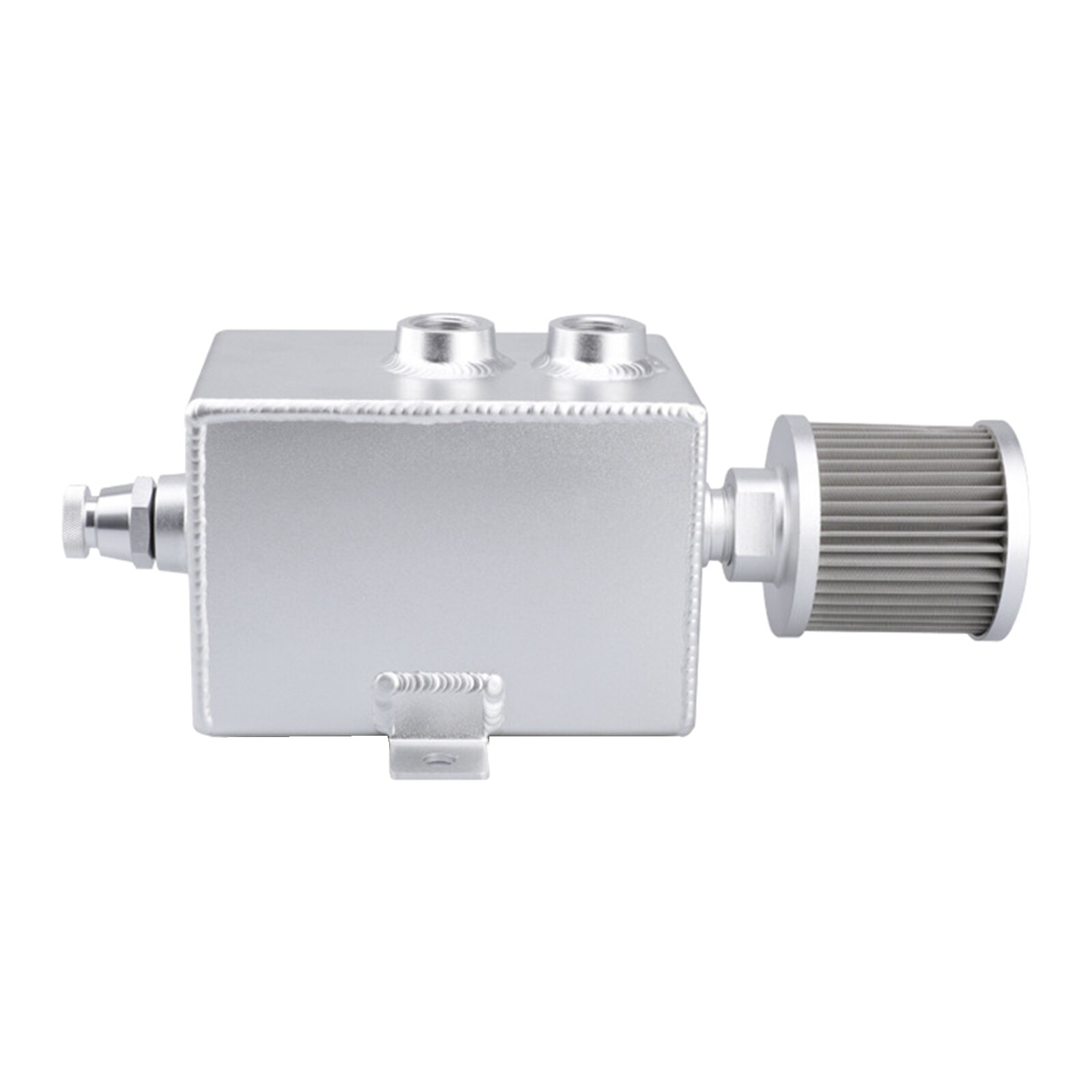 2L General Aluminum Alloy Oil Reservoir Catch Can Tank Kit Oil Exhaust Pot Square Fuel Tank: 2L Silver