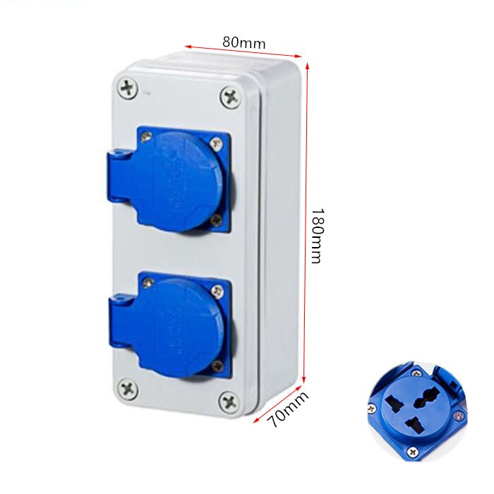 Outdoor rainwater socket Three holes 220V/ 10A home wall mounted multi-function outdoor socket box electric car charging: 2K / Multi-function socke