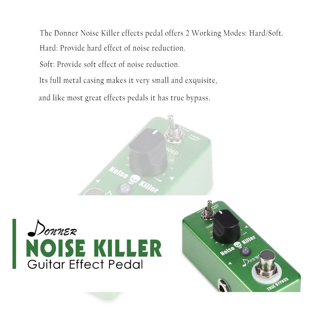Donner sonido Killer puerta efecto Pedal reducción de ruido guitarra Pedal supressor verdadera Bypass accesorios de guitarra eléctrica