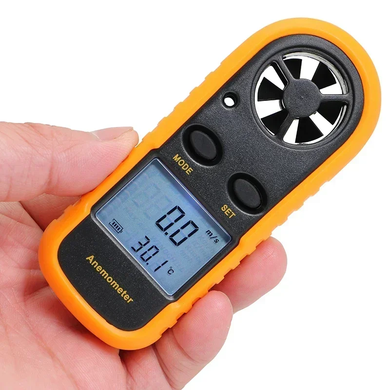 Compteur de vitesse du vent numérique léger, anémomètre, détermination, jauge de température de vitesse du vent