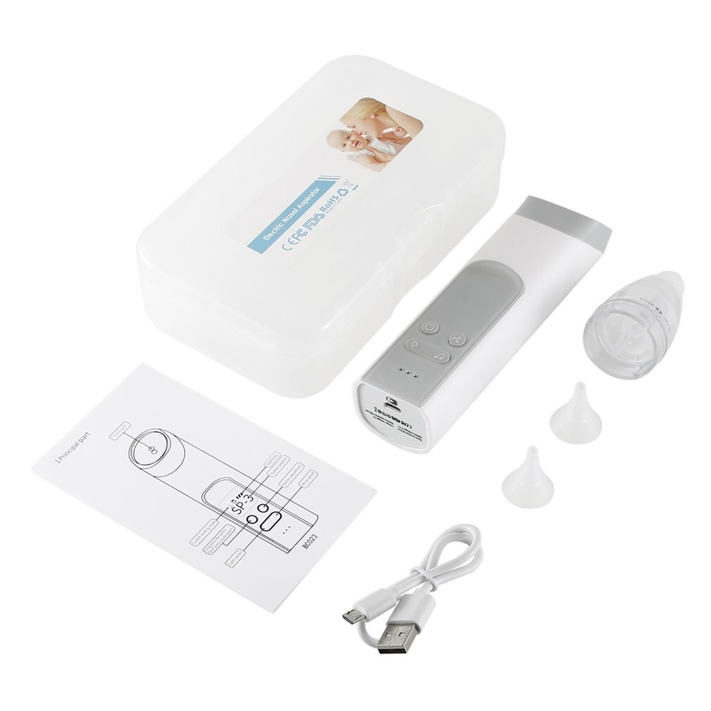 Baby Nasal Aspirator Baby Nose Sucker Snot Sucker For Baby Nose Cleaner Automatic Sucker For Infants With Music Light: white