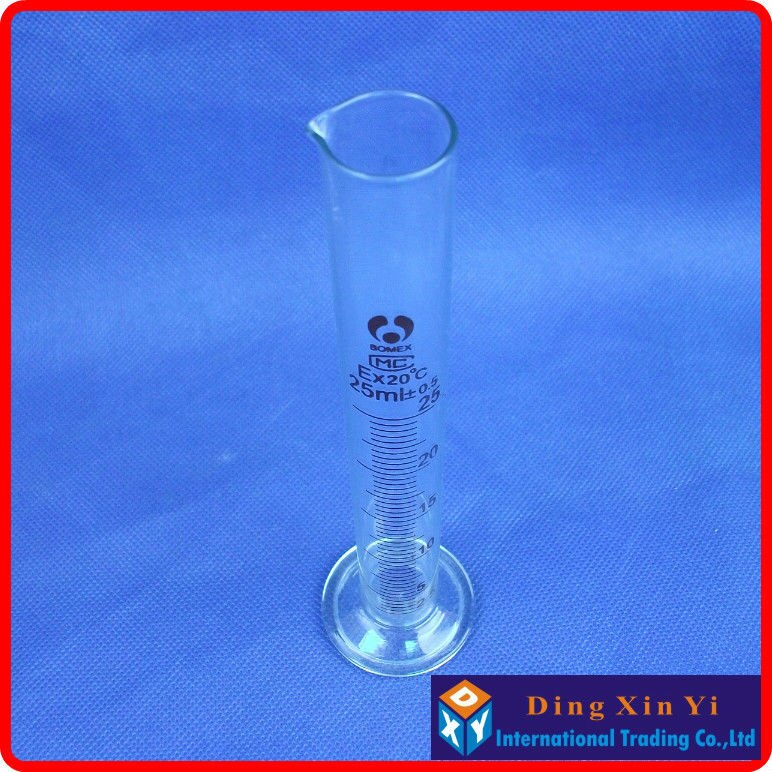 (4 pieces/lot) 25ml graduated cylinder,measuring graduates glass graduate glass measuring cylinder