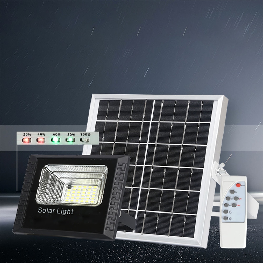 Led Solar Schijnwerper 25W Reflector Led-schijnwerper IP67 Spotlight Muur Outdoor Verlichting Koud Wit Met Afstandsbediening