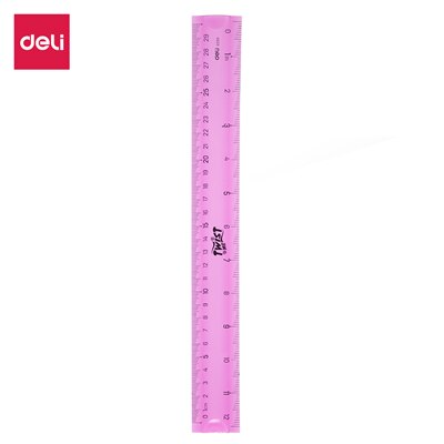 Deli-regla Flexible de dibujo escolar, regla Flexible de EcoPVC, 30cm, 3C, E6209: Rosa