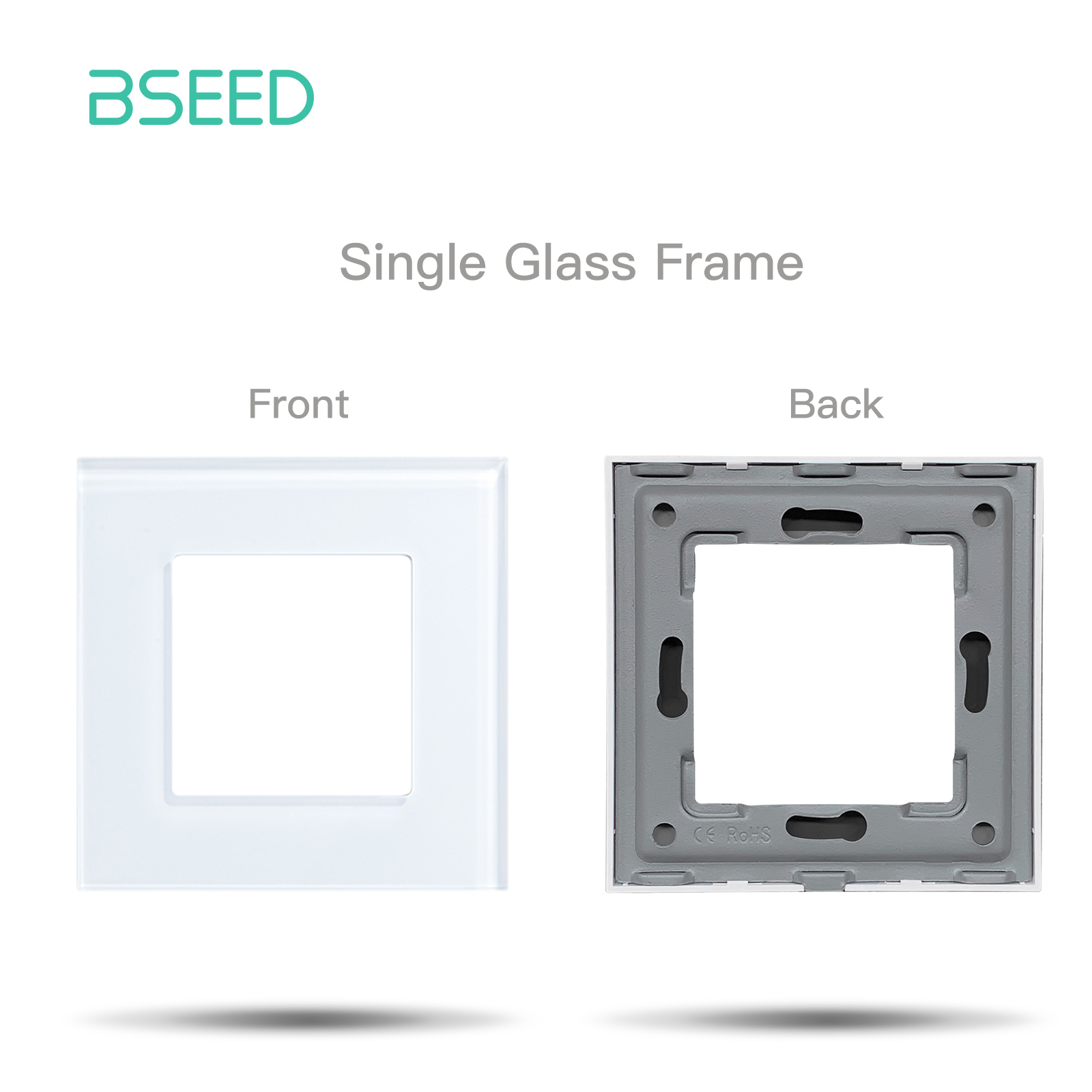 BSEED Light Touch Switch Dimmer Touch Light Switch Function Parts Glass Panels EU Wall Socket Plug DIY Free Combination: Glass Frame 86mm
