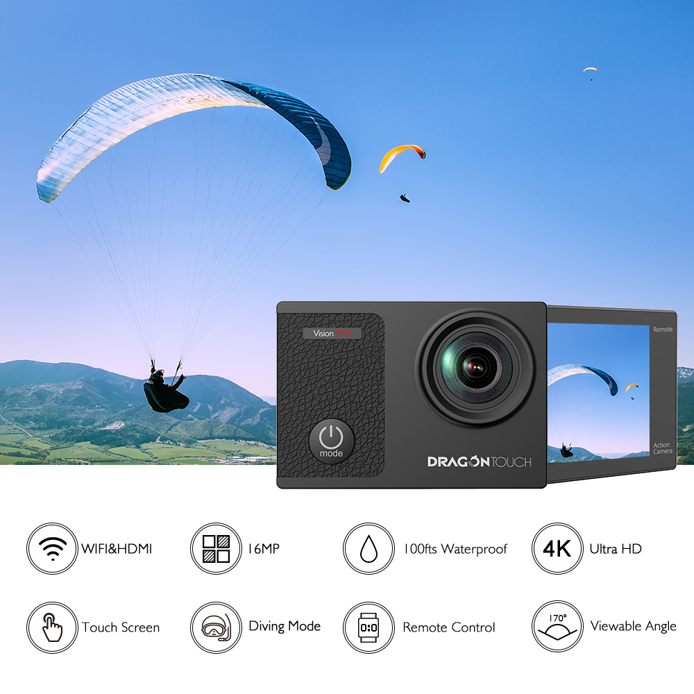 AKASO Vision 3 pro Ultra HD 4K Action Camera 30m Waterproof 2.0' Screen 1080p Sport Camera deportiva Go Extreme Pro Cam