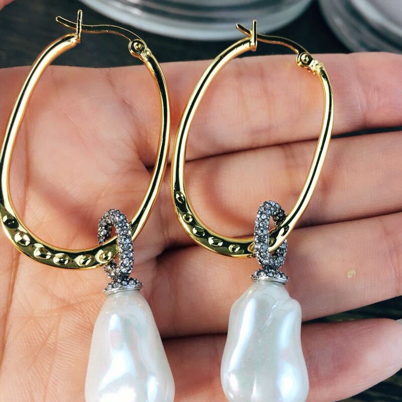 doré femelle boucles d'oreilles en forme de perle boucles d'oreilles japon corée rétro personnalité grand cercle en acier inoxydable