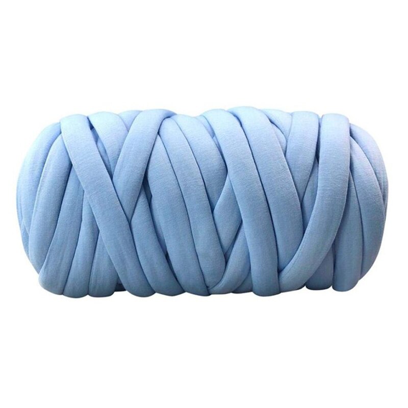 Manta de punto de Super grueso para el hogar, 500g, trenza vegana, suave, tejido de brazo, alfombras, manta: Blue