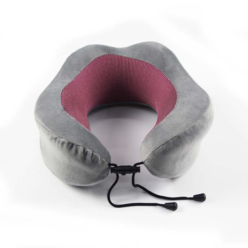 Memory foam nekkussen hoofdsteun reis vakantie rustkussen student massage pad 27 x 27 x 13cm: Grijs