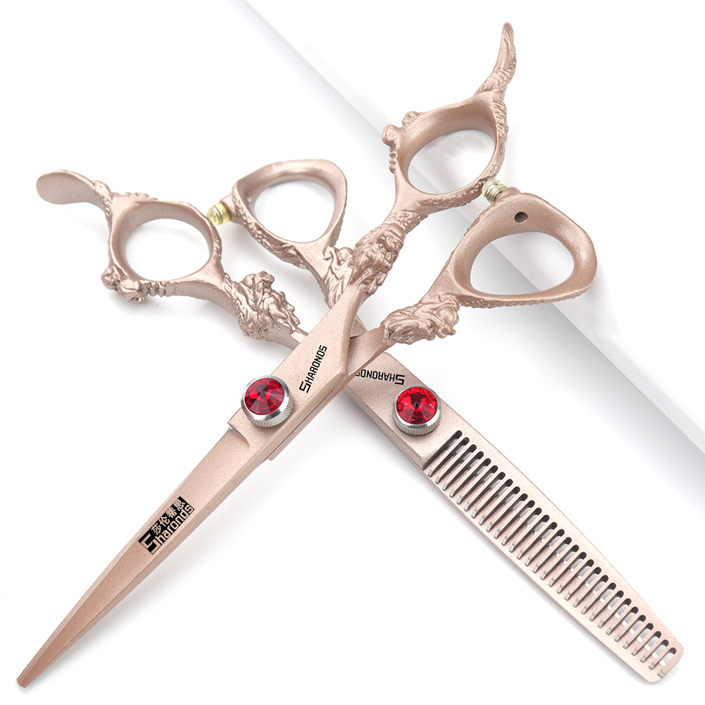 6- inch echte haarschaar, exclusief voor kappers in de kapsalon, tondeuseset met platte tanden, haarknipgereedschap