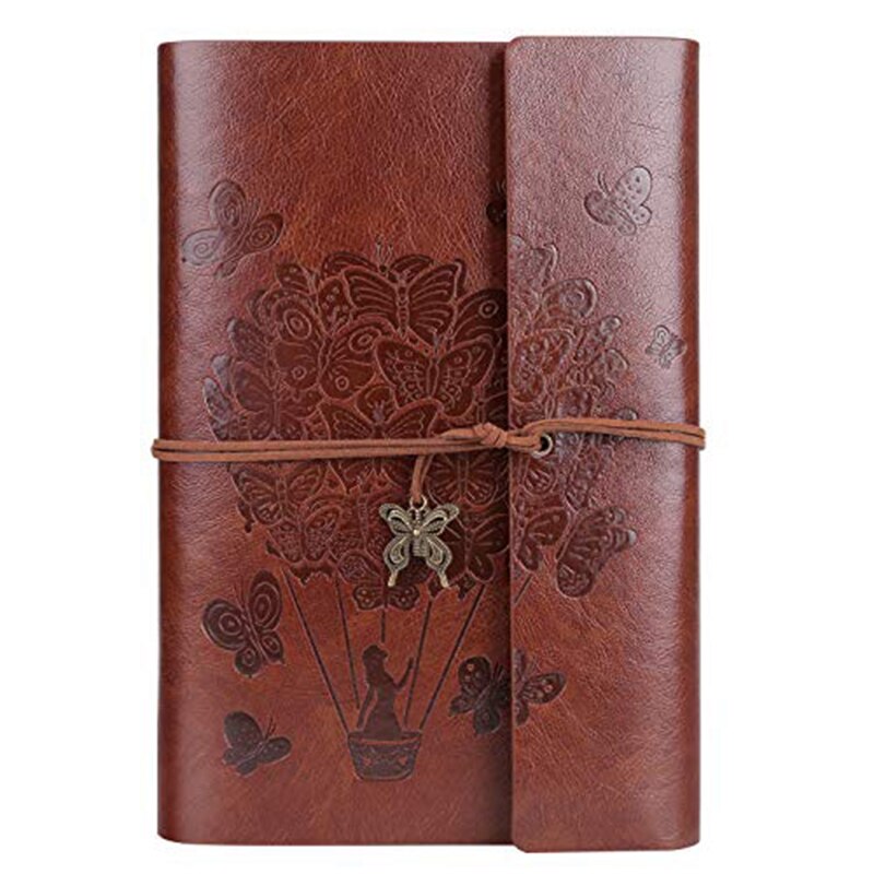 Journal Ruled Refillable Notebook Writing with Spiral Diary Sketchbook: Brown A5