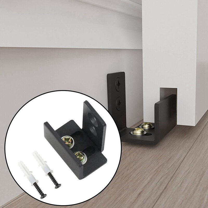 4 Piece Sliding Door Floor Rails, Adjustable Floor Rail Wall, Great for Sliding Doors