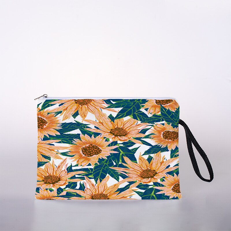Kosmetyczka z nadrukiem słonecznika torba podróżna na zewnątrz dziewczyna kosmetyki dla kobiet torba kosmetyczka worek robić przechowywania panie pudełko na kosmetyki: 2