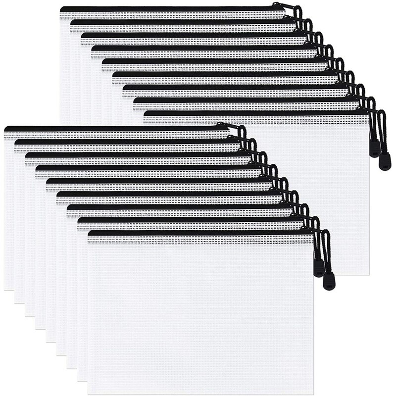 18 Pakiet A5 siatka torebka na suwak, teczki na dokumenty z zamkiem błyskawicznym, torby robić przechowywania gier planszowych robić szkolnych materiałów biurowych i podróży: Default Title