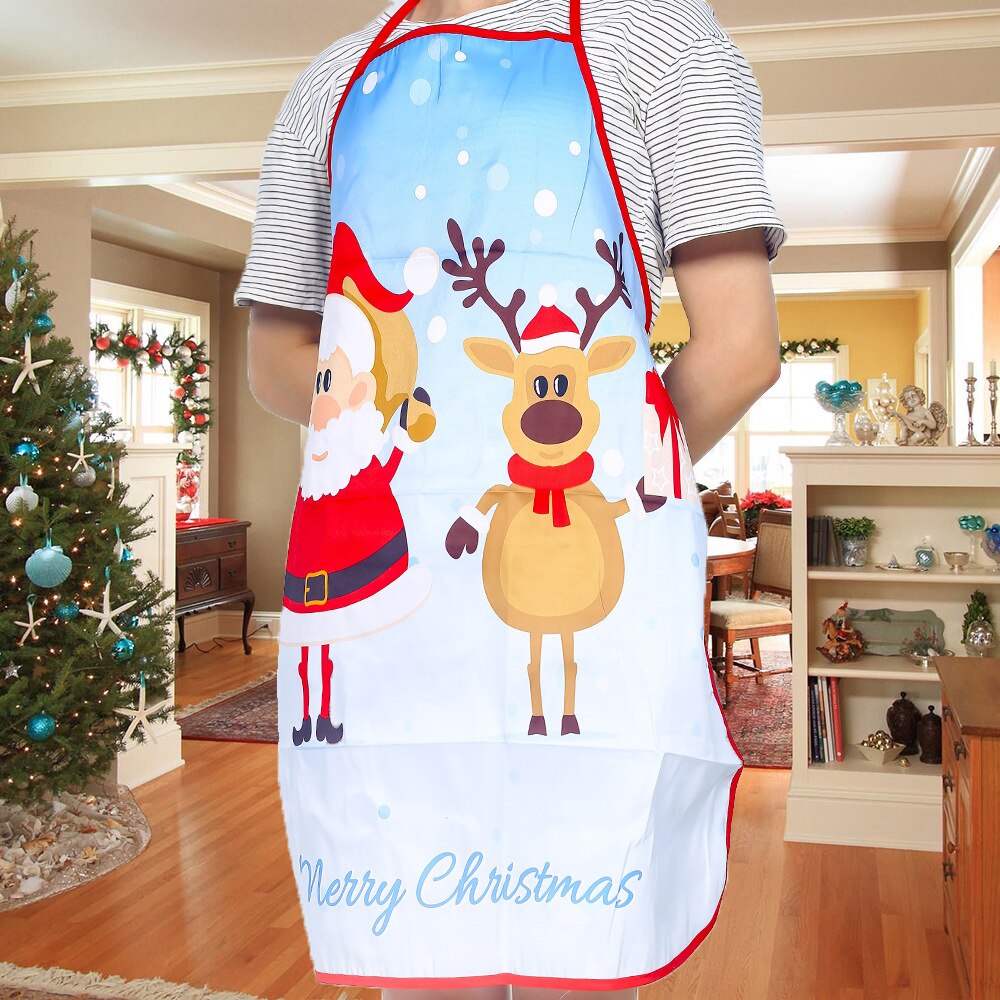 Christmas Aprons Adult Santa Claus Aprons Women and Men Dinner Party Decor Home Kitchen Cooking Baking Cleaning Apron: 6