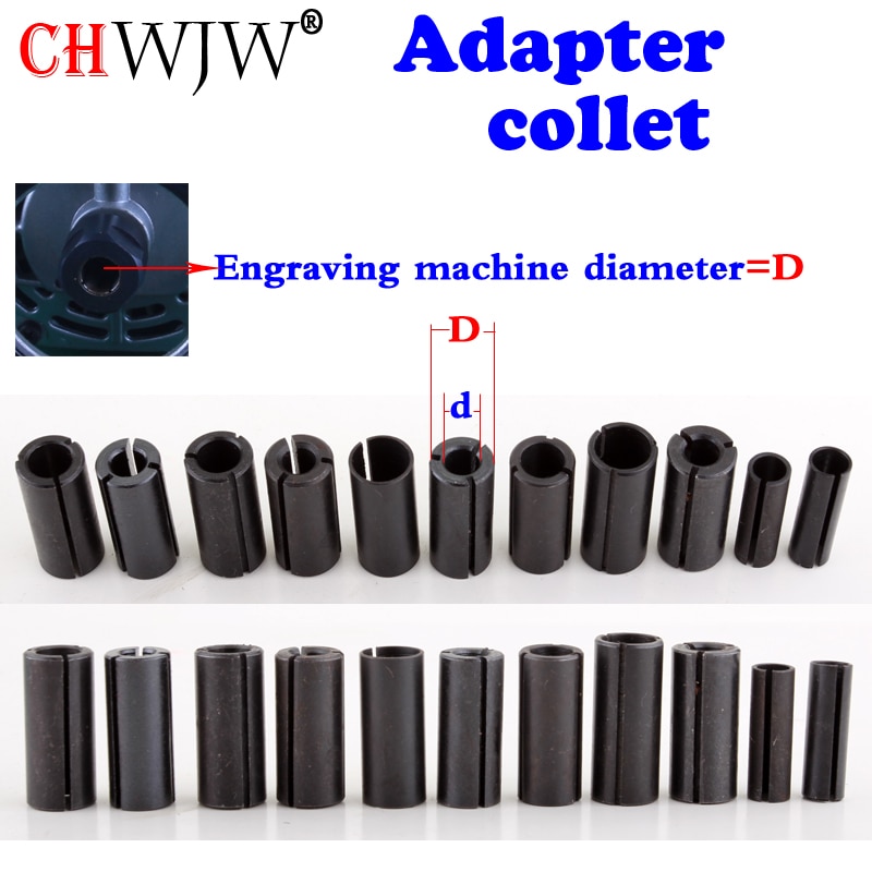 Tige de pince d'adaptateur de haute précision, outil de routeur, 12.7mm changement à 6.35mm/ 8-6.35/ 8-6/ 12.7-8mm 6mm taille 1 pièces