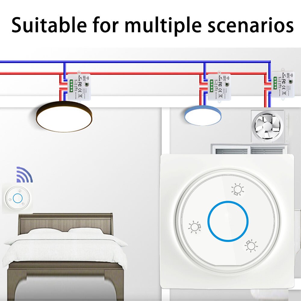 433mhz Rf Wireless Kinetic Switch Self-Powered Wall Switch No Battery Need and 220V 10A Relay Receiver for Light/home Appliance