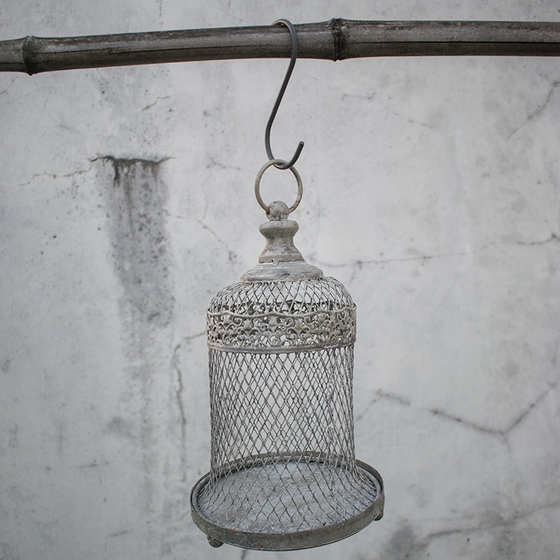 small handcrafted rustic retro decorative bird cage wire mesh