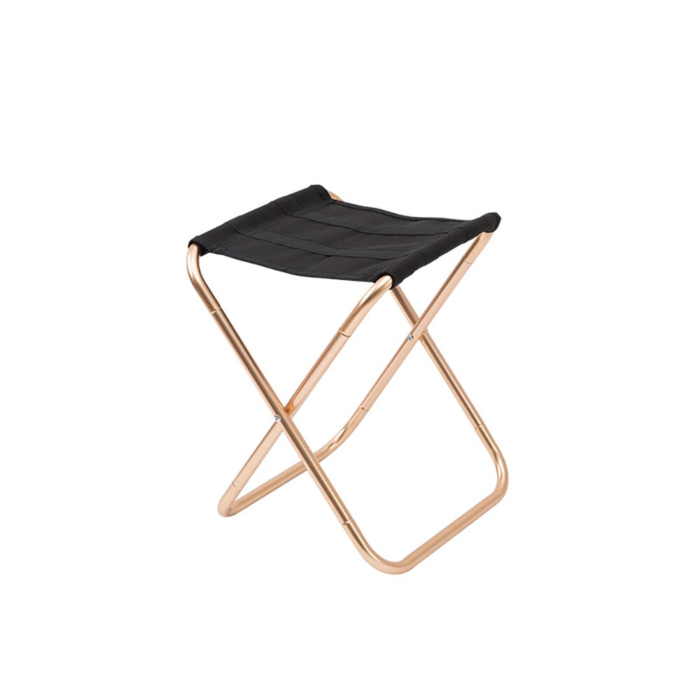 Sammenklappelig fiskestol letvægts picnic campingstol foldbar aluminiumsklud udendørs bærbar let at bære udendørs møbler: Guld