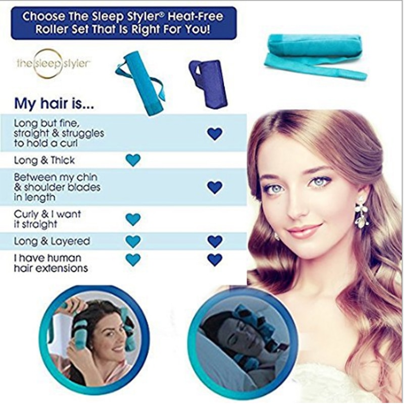 12 Pcs/ lot best seller Cotton Curlers Sleep Styler blue hair Roller magic hair roller DIY Styling Tools