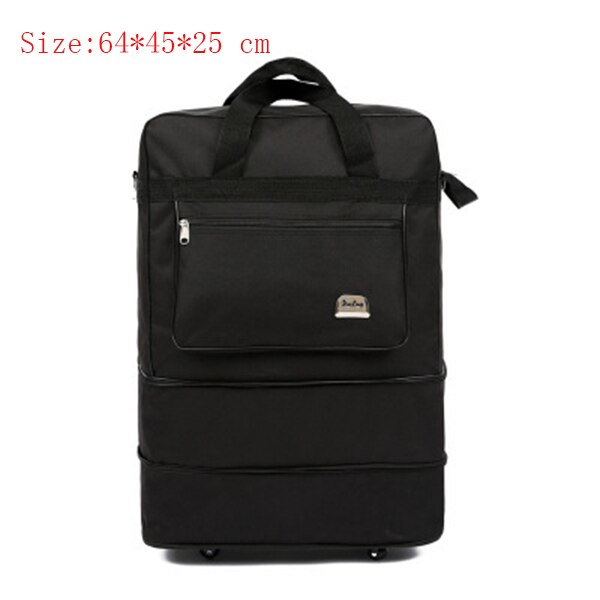 Bærbar rejsetaske rullende bagage stor kapacitet checket taske udtrækkelig rulle rygsæk bevægelig bagage oxford stof duffeltaske: H -7