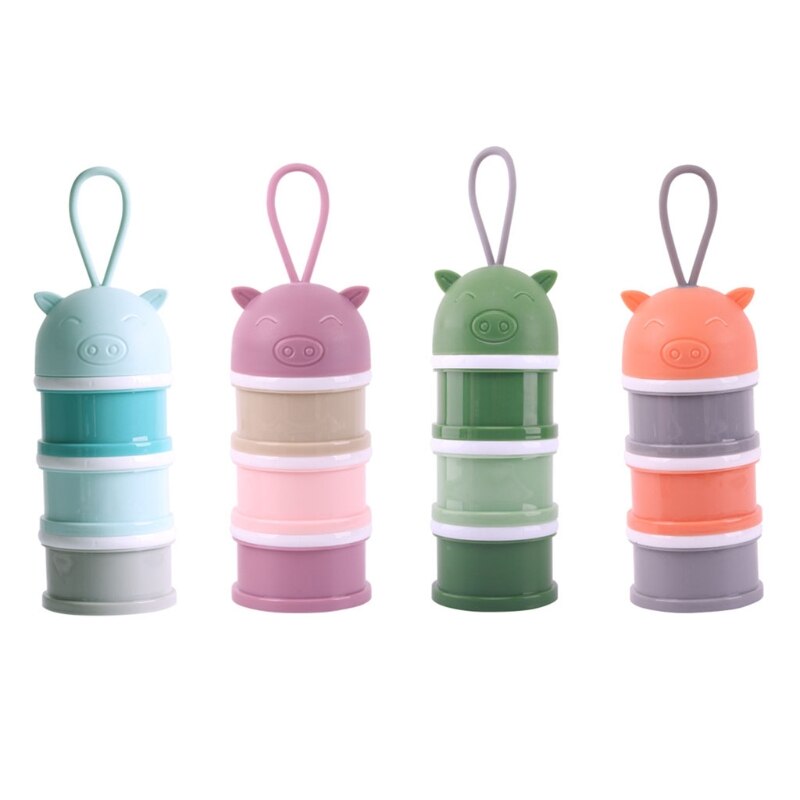 B2EB Baby Formula Dispenser Non-Spill Portable Stackable 3 Layers Milk Powder Container Box Snack Storage Case Large Capacity