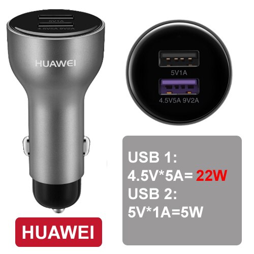 Huawei Autolader Huawei 10V 4A Max Supercharge Omvatten Type C Kabel Carcharger Voor Huawei Mate 20 Pro Honor p20: 22W Quick Charge