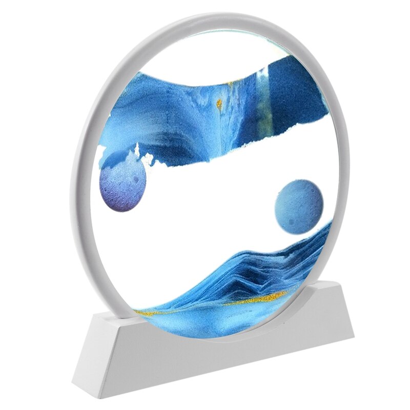 Ppyy-mobile sable Art photo Gl 3D mer profonde paysage de sable en mouvement affichage coulant sable cadre relaxant bureau