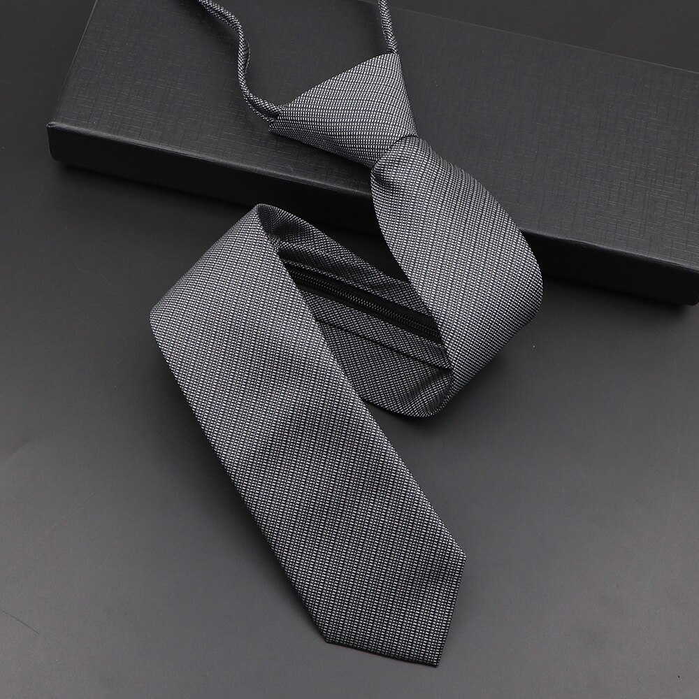Cravate décontractée pour hommes, couleur unie, fermeture éclair, Slim, rouge, noir, bleu, marron, pour costume de mariage, chemise, accessoires,: 3