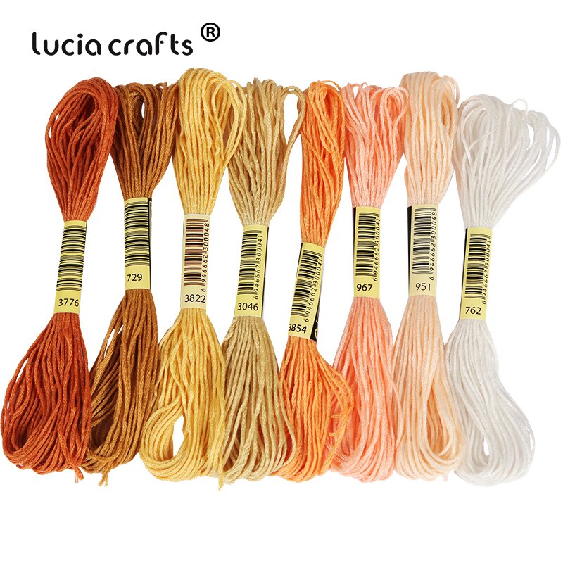 Lucia Crafts 8 Pcs/Lot Multicolor Thread Cross Stitch Cotton Sewing Skeins Embroidery Thread Kit DIY Sewing W0311: C15