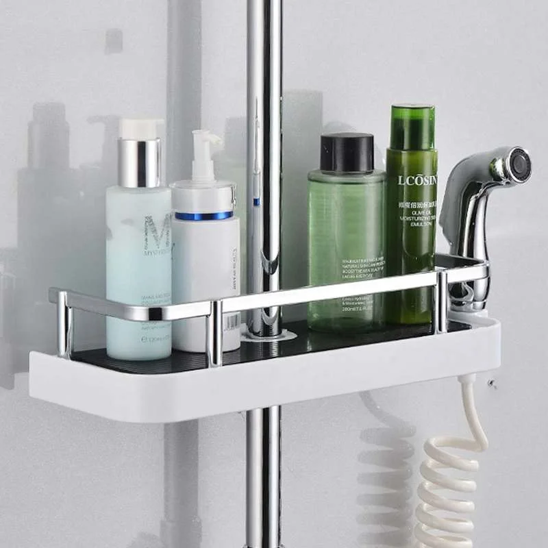 Rechthoek Badkamer Organizer Douche Planken Opbergrek Houder Shampoo Lade Badkamer Enkele Tier Hoofd Houder