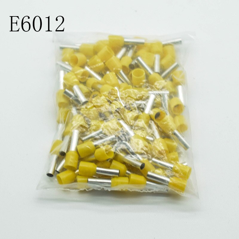 E6012 Tube insulating terminals 6MM2 Cable Wire Connector Insulating Crimp Terminal Insulated Connector 100PCS/Pack