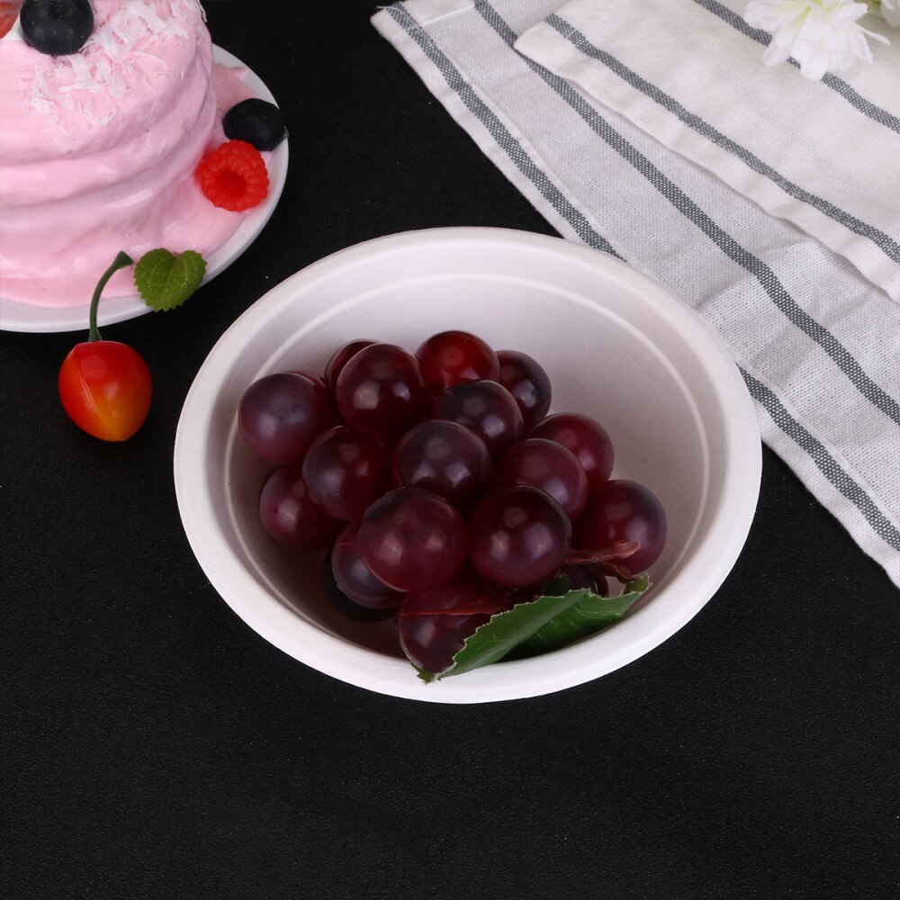 25pcs Paper Bowl Disposable Round Shape Food Bowl Dinnerware Tableware for Party Banquet Home